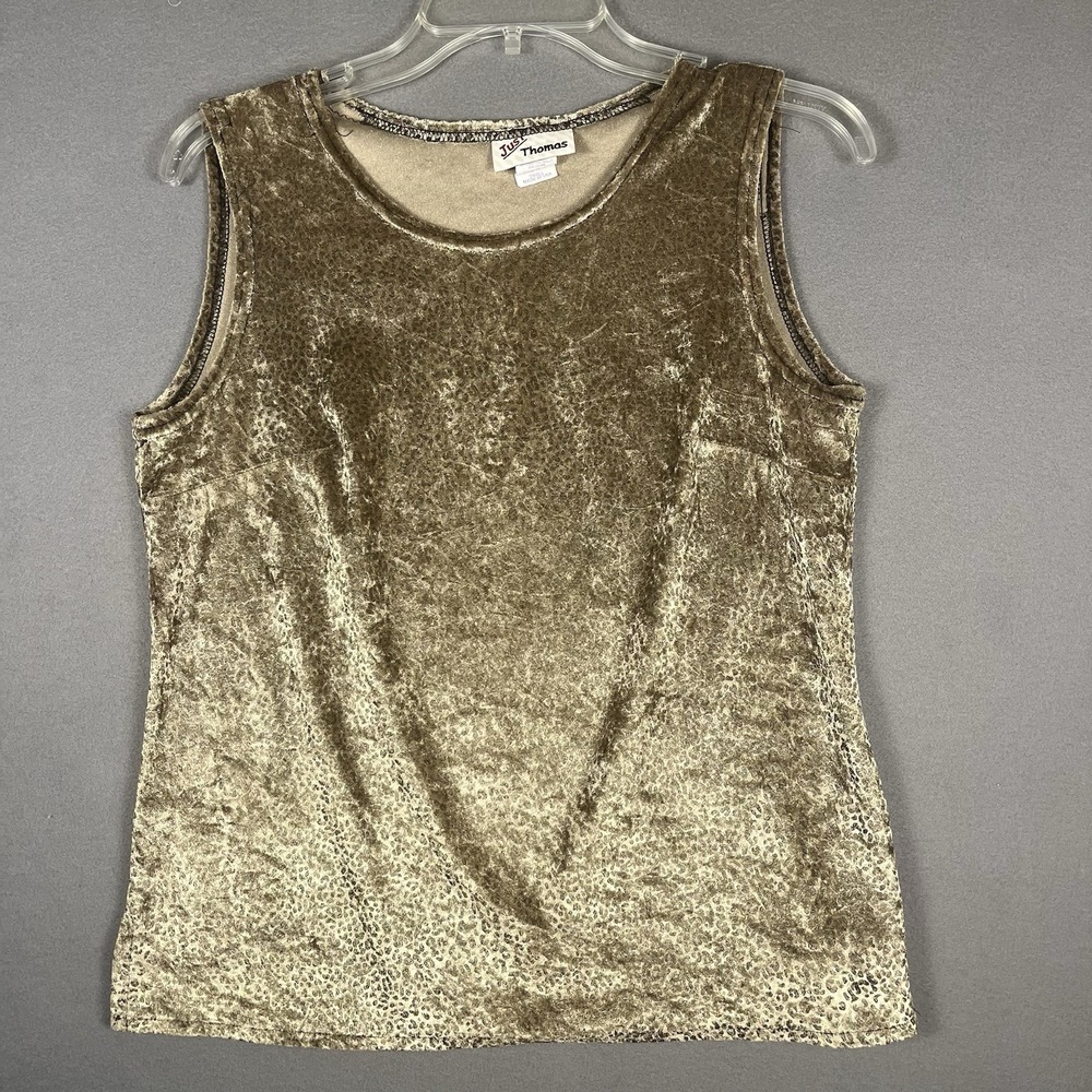 Vintage Y2K‎ Size S Velour Animal Print Leopard Tank Rave Boho Grunge